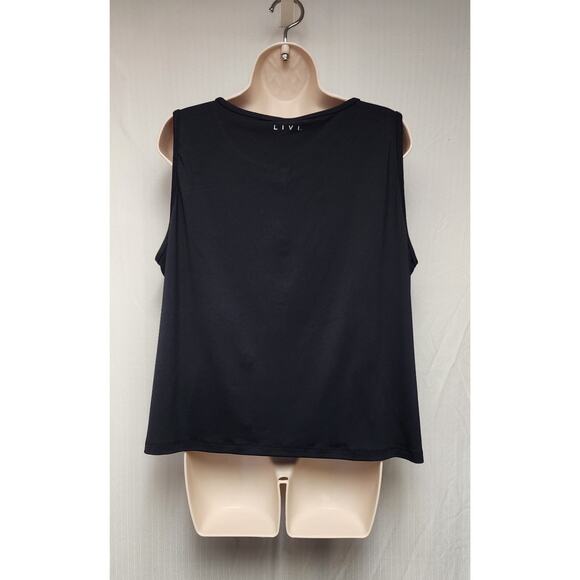 LIVI By Lane Bryant Crop Snap Up Black Wicking Tank Top Women’s Size 26/28 - Picture 2 of 7